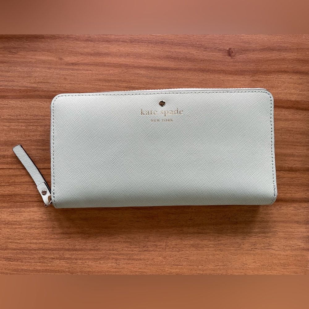Kate Spade Large Continental Zip Around Wallet Frosty Mint Green